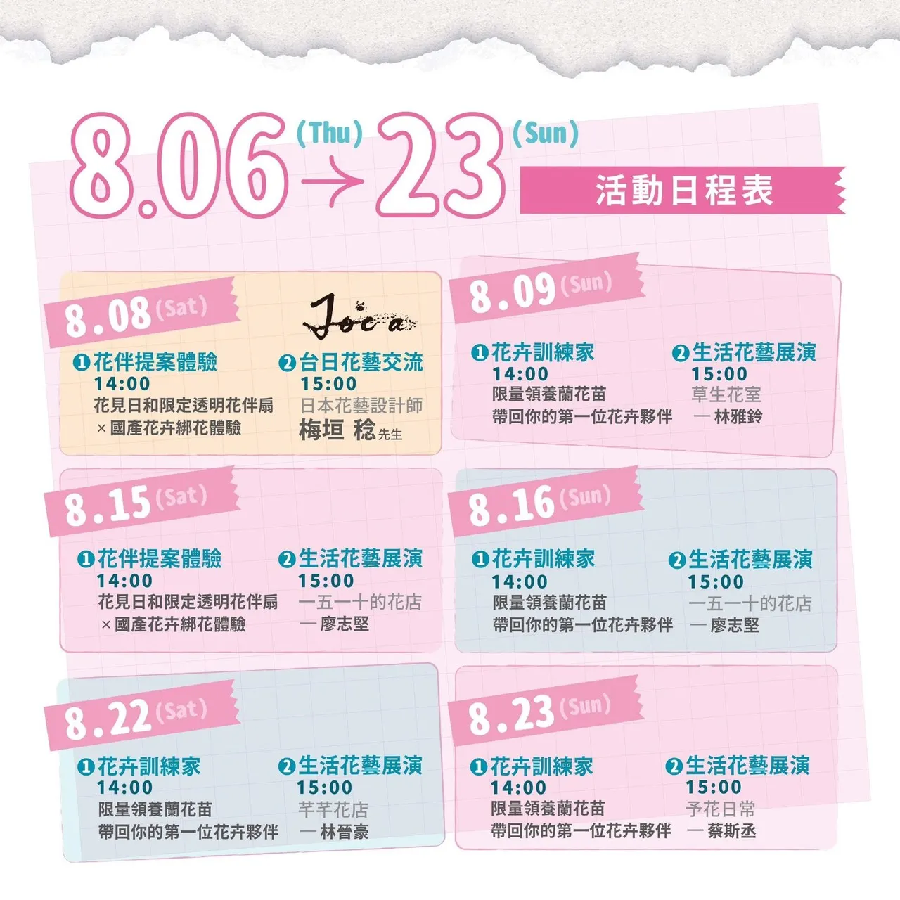 臺灣花卉和風慶典創意展演 臺日貴賓持「花伴扇」搧送祝福 圖2